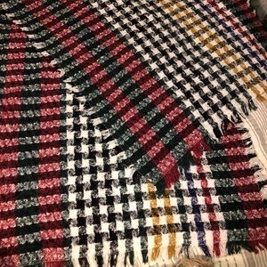 Boutique Plaid Fall Scarf Wrap Red Green Yellow